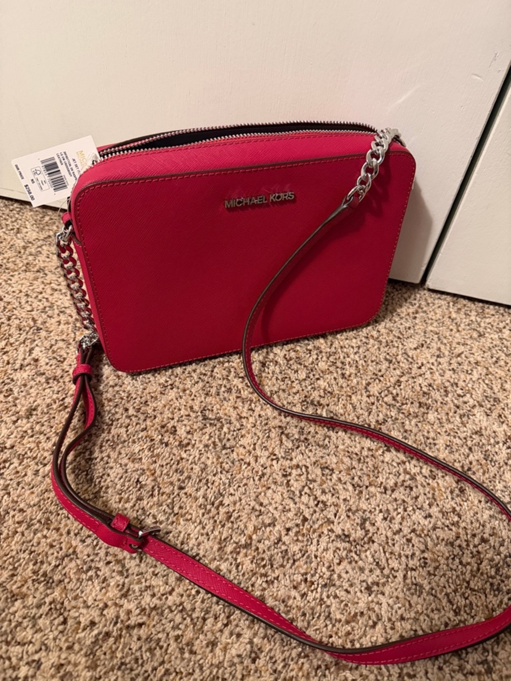 Michael Kors Red Crossbody Bag - Saffiano Leather